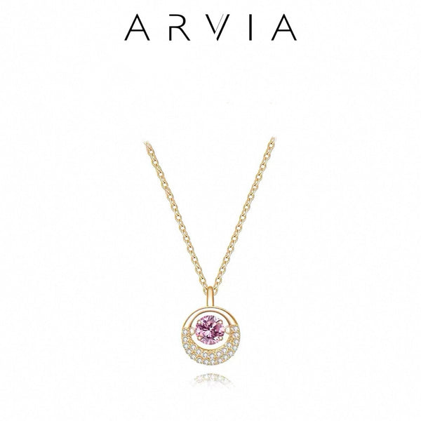 S925 Standard Silver pink Diamond Necklace