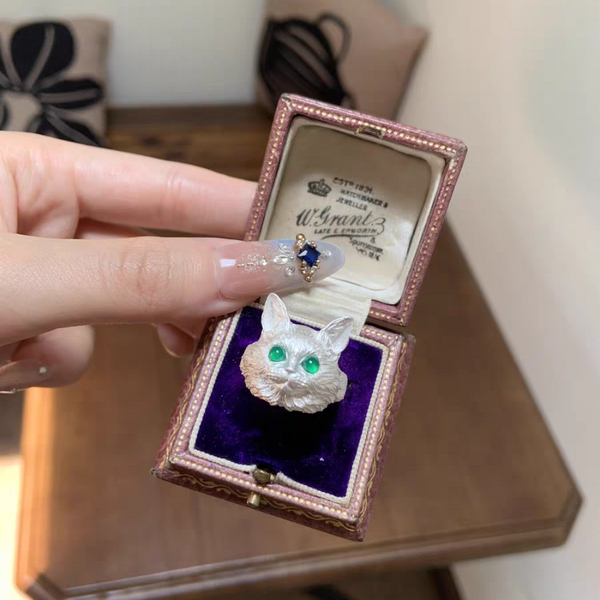 S925 Sterling Silver Cat Ring