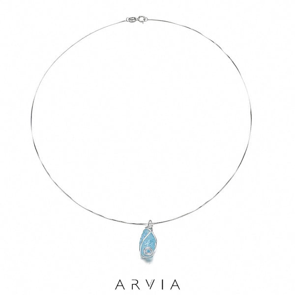 S925 Standard Silver aquamarine pendant